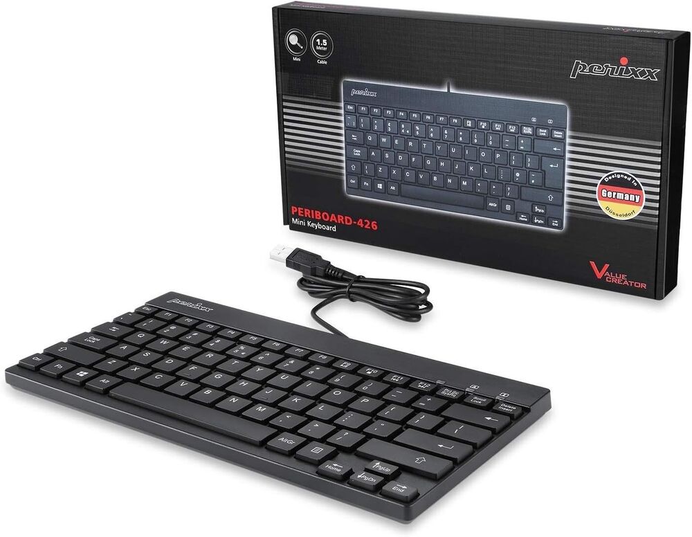 Perixx PERIBOARD-426 Wired Mini Low Profile Keyboard (Wired USB) NOB